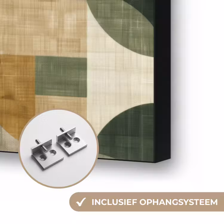 Art frame - Olijfgroen - Geometrisch - Abstract - Mid-Century - Linnen - Patroon — 6