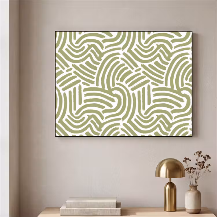 Art frame - Saliegroen - Abstract - Bogen - Handgetekend - Patroon — 5