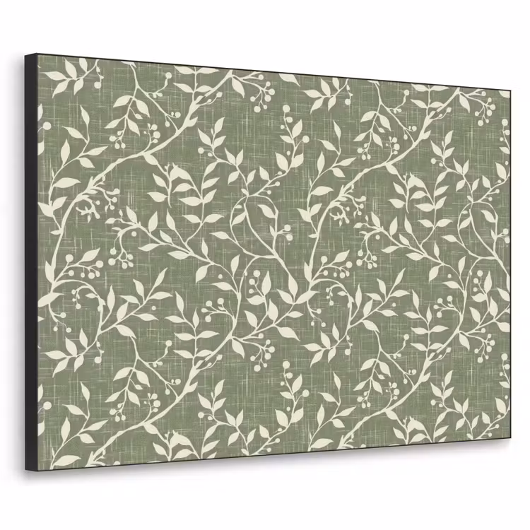 Art frame - Saliegroen - Botanisch - Takken - Besjes - Linnen - Patroon — 1