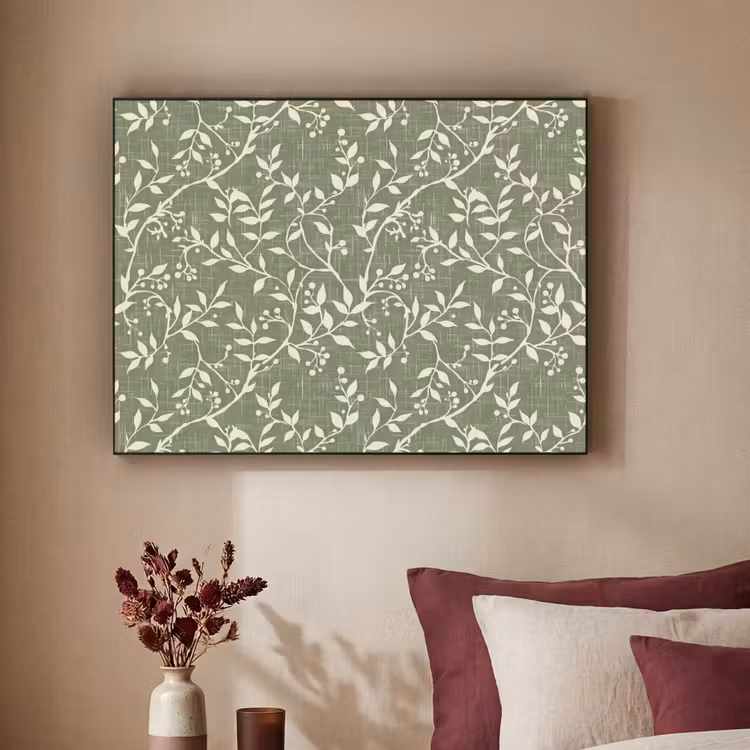 Art frame - Saliegroen - Botanisch - Takken - Besjes - Linnen - Patroon — 3