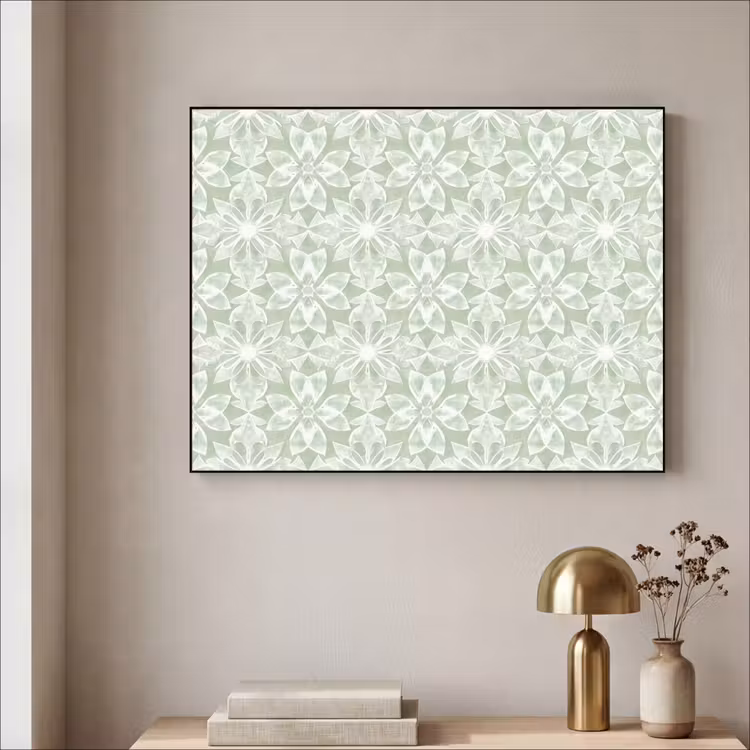Art frame - Saliegroen - Symmetrisch - Mandala - Ornament - Patroon — 5