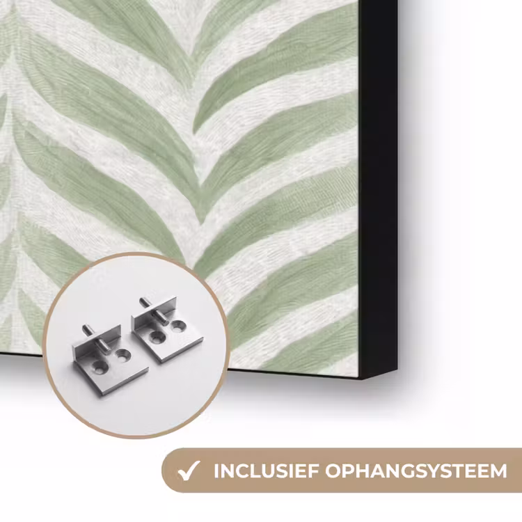 Art frame - Saliegroen - Visgraat - Organisch - Penseelstreken - Patroon — 6