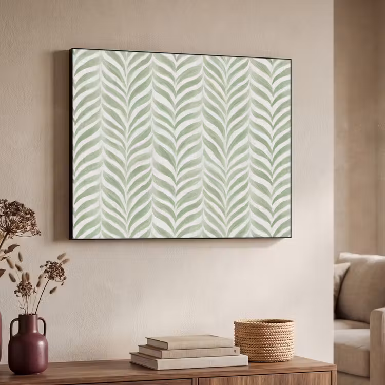 Art frame - Saliegroen - Visgraat - Organisch - Penseelstreken - Patroon — 7