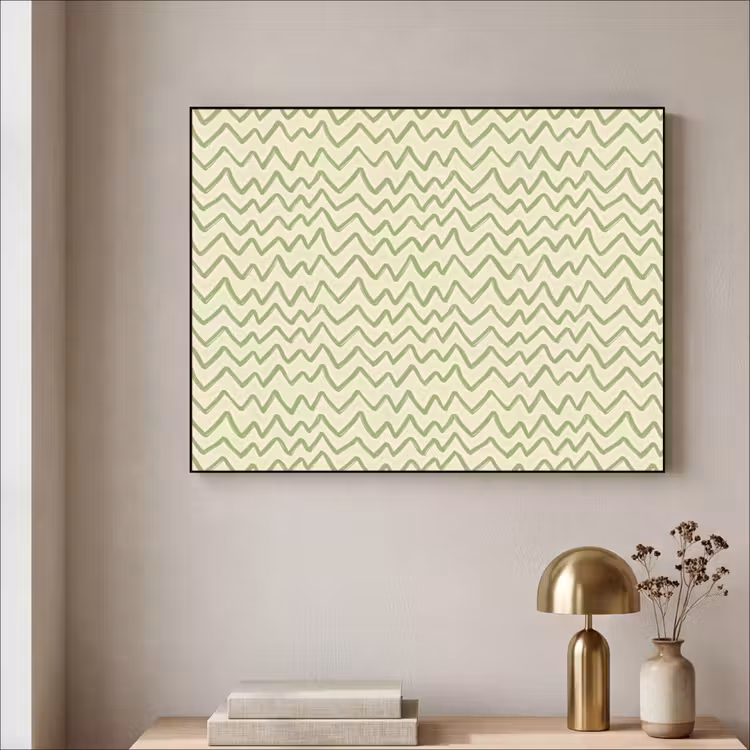 Art frame - Saliegroen - Zigzag - Handgetekend - Patroon — 5