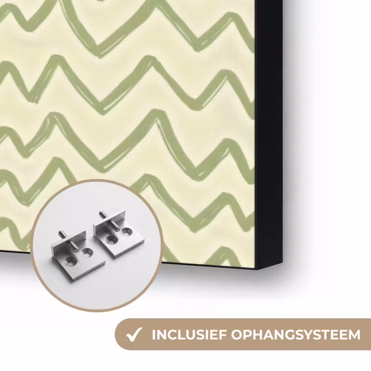 Art frame - Saliegroen - Zigzag - Handgetekend - Patroon — 6