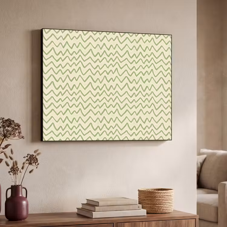 Art frame - Saliegroen - Zigzag - Handgetekend - Patroon — 7