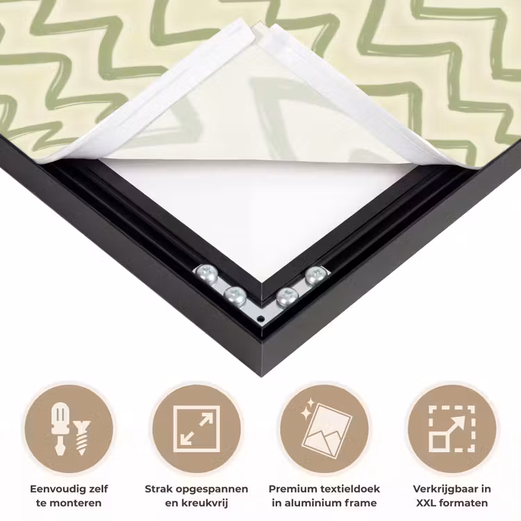 Art frame - Saliegroen - Zigzag - Handgetekend - Patroon — 8