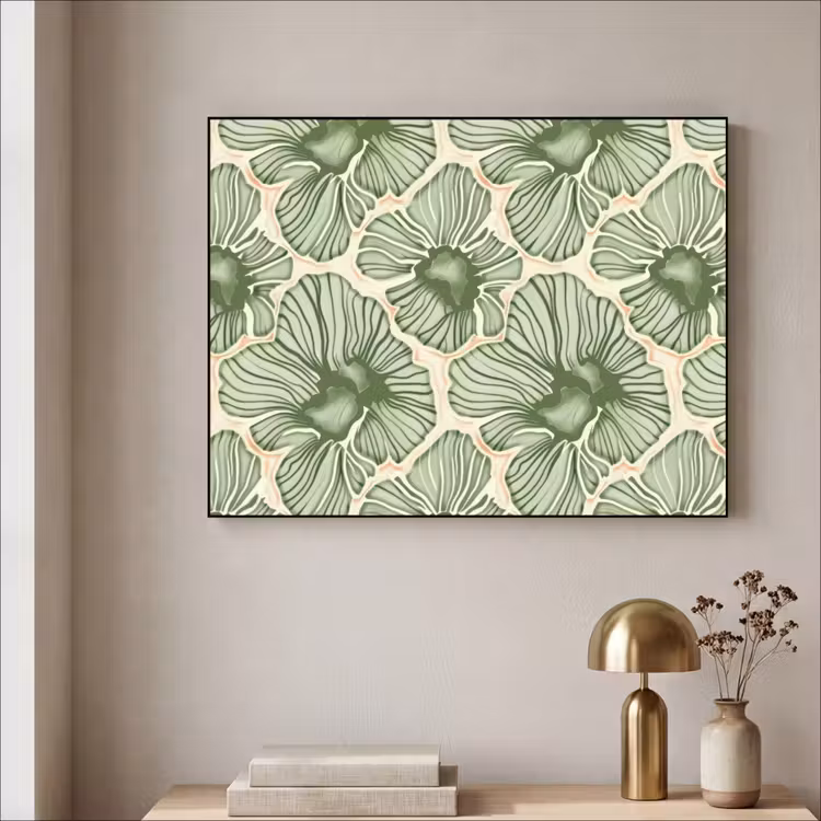 Art frame - Groen - Botanisch - Bloemen - Organisch - Patroon — 5