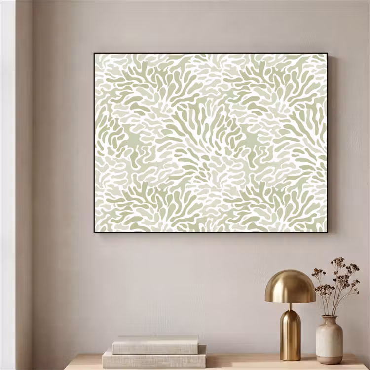 Art frame - Saliegroen - Abstract - Organisch - Koraal - Patroon — 5