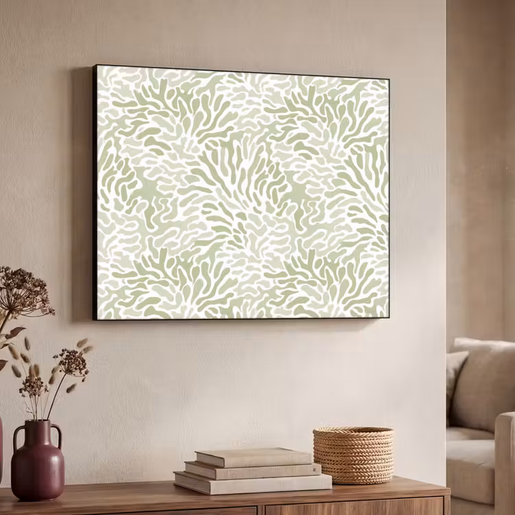 Art frame - Saliegroen - Abstract - Organisch - Koraal - Patroon — 7