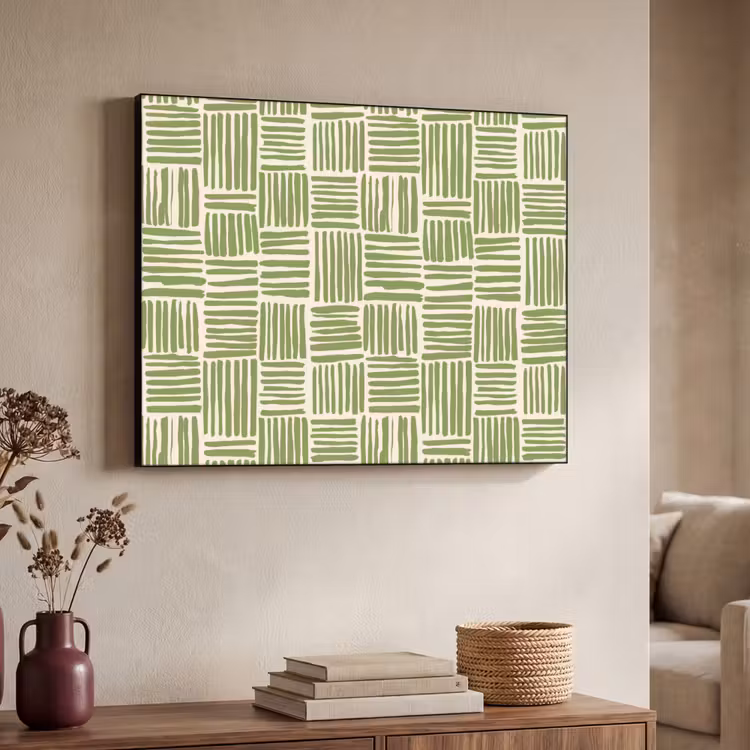 Art frame - Saliegroen - Blokken - Handgetekend - Patroon — 7