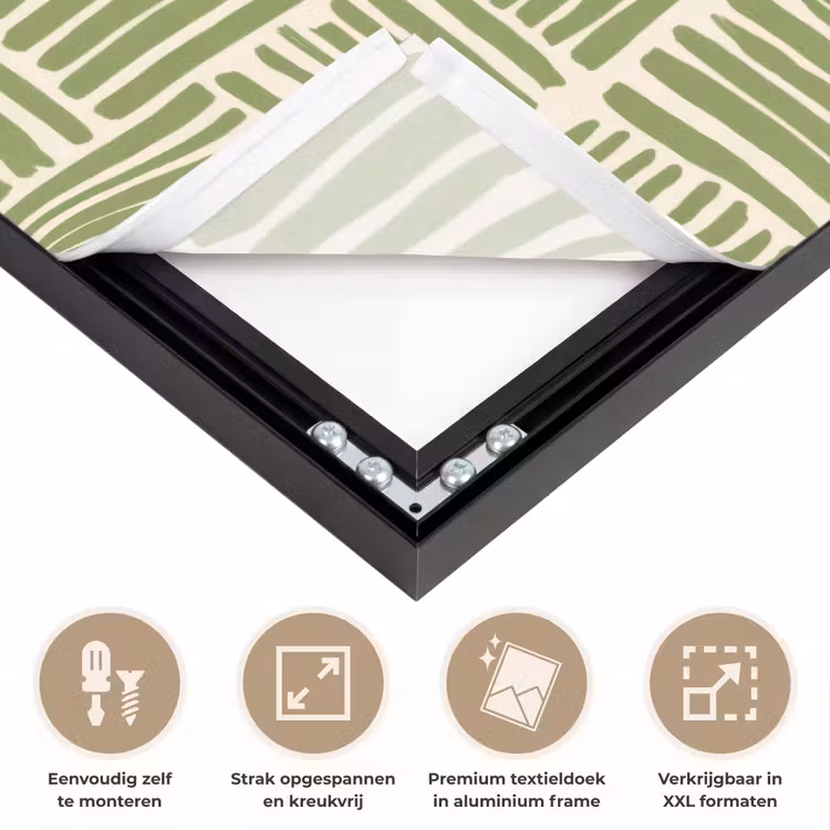 Art frame - Saliegroen - Blokken - Handgetekend - Patroon — 8