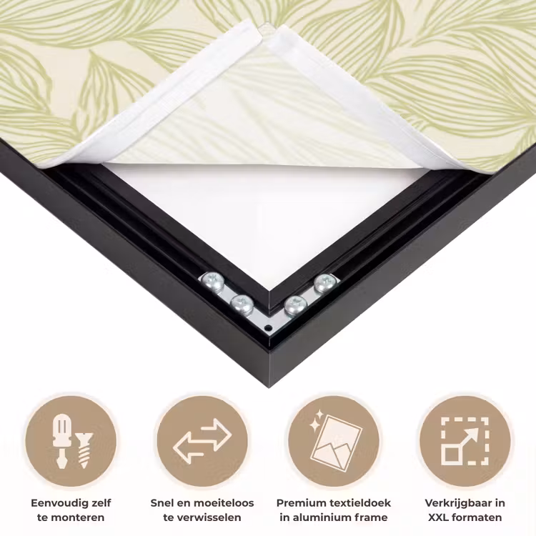 Art frame - Saliegroen - Botanisch - Bladeren - Handgetekend - Patroon — 4