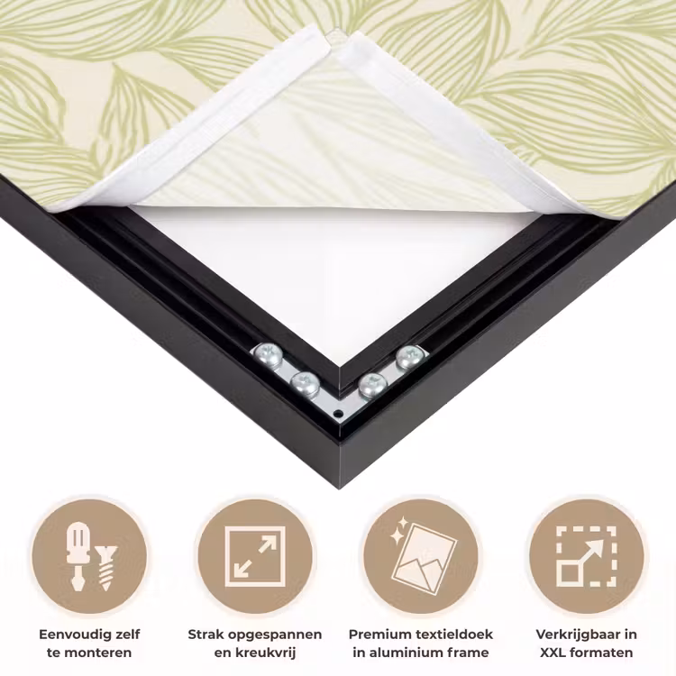 Art frame - Saliegroen - Botanisch - Bladeren - Handgetekend - Patroon — 8
