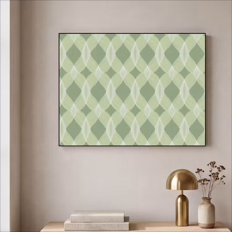 Art frame - Saliegroen - Geometrisch - Organisch - Traliewerk - Patroon — 5