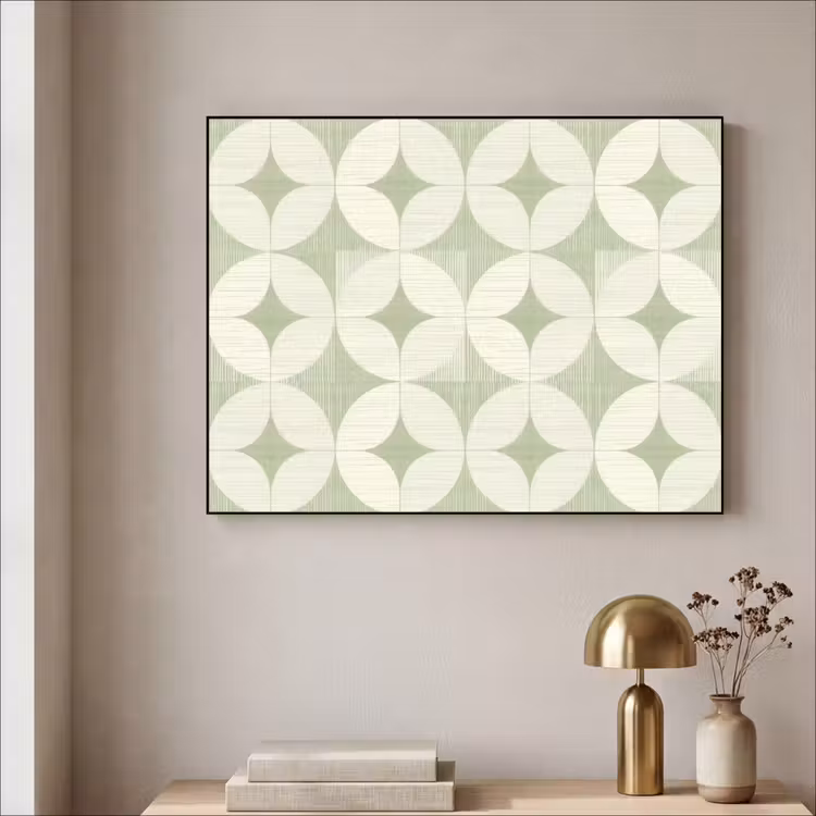 Art frame - Saliegroen - Geometrisch - Retro - Mid-Century - Patroon — 5