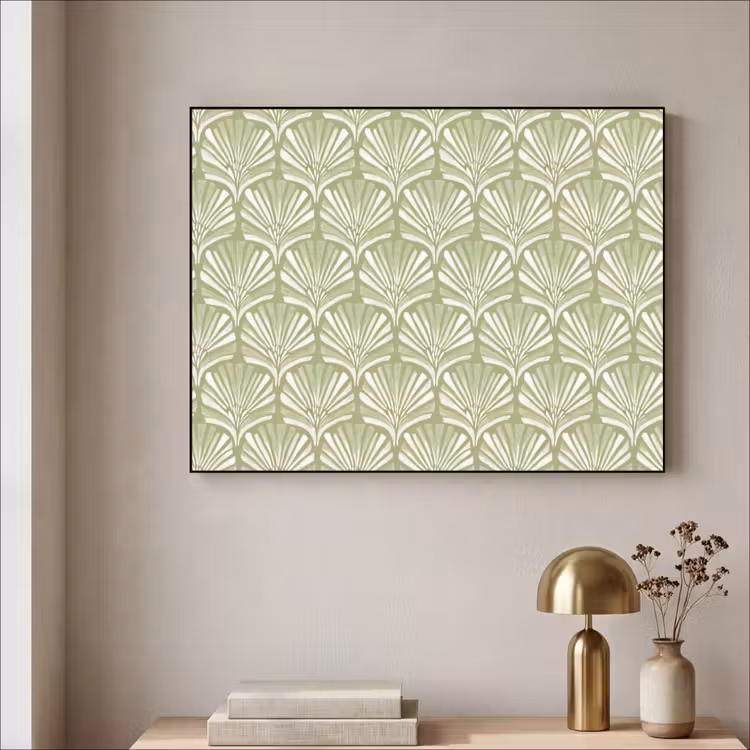 Art frame - Saliegroen - Ginkgo Biloba - Waaier - Patroon — 5
