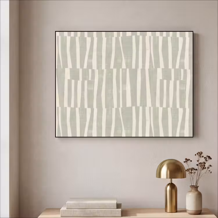 Art frame - Saliegroen - Strepen - Geometrisch - Textuur - Patroon — 5
