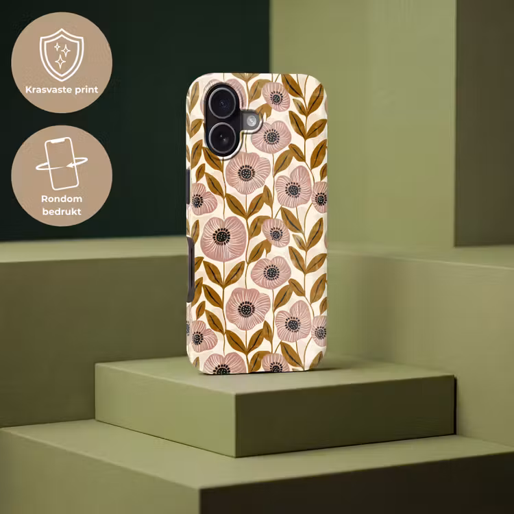 Telefoonhoesje Toughcase - Dustyroze - Bloemen - Grafisch - Patroon — 7