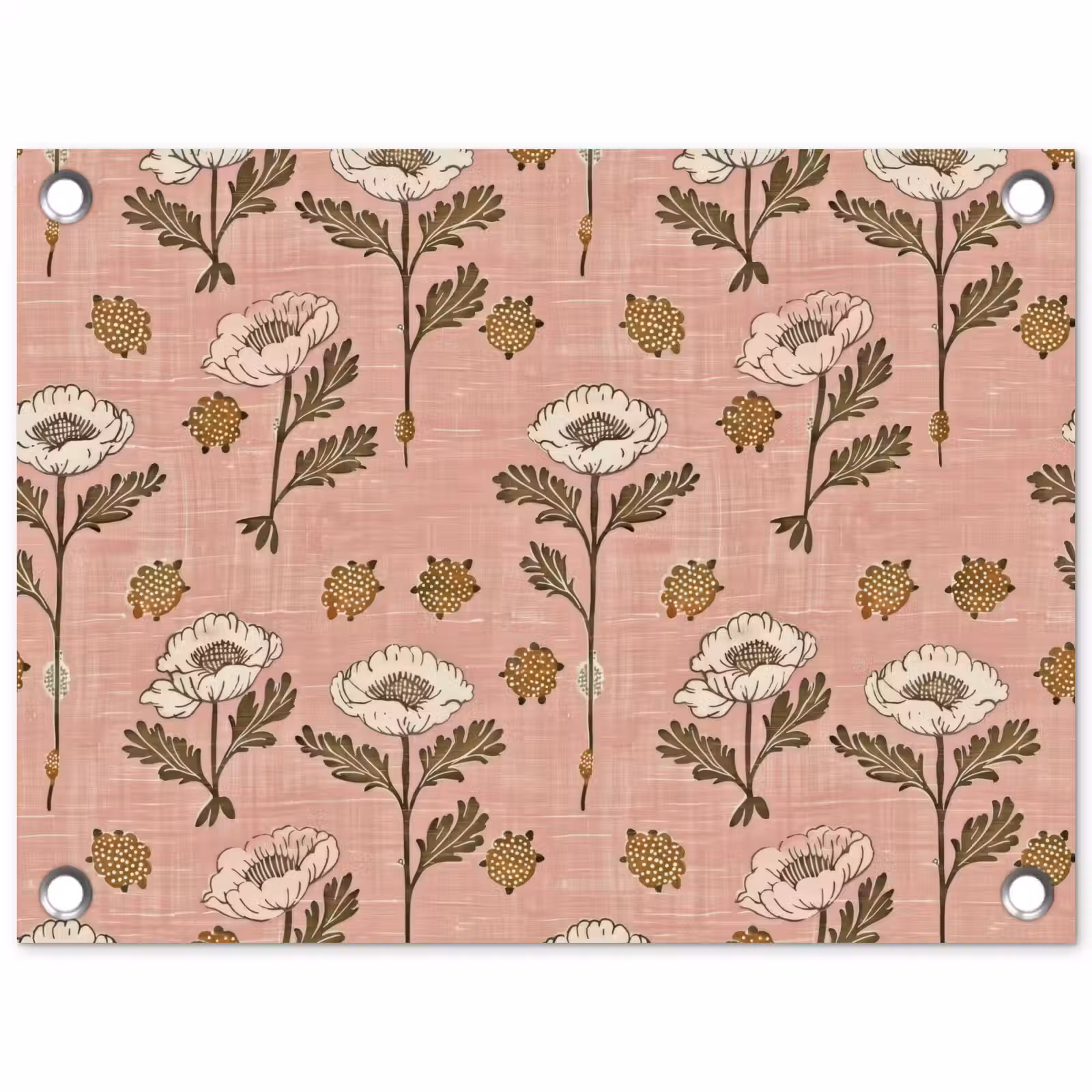 Tuinposter - Roze - Bloemen - Vintage - Textuur — 1