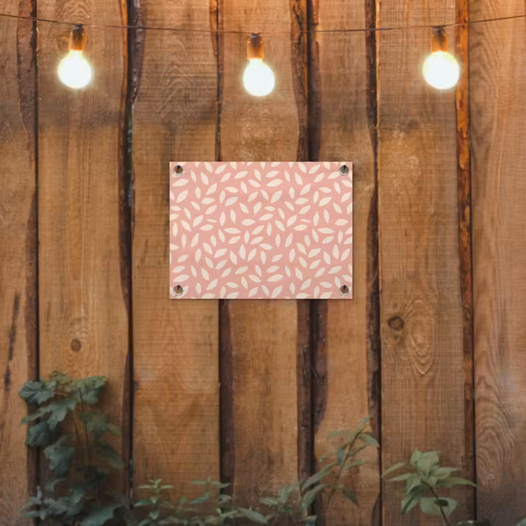 Tuinposter - Roze - Bladeren - Speels - Patroon — 2