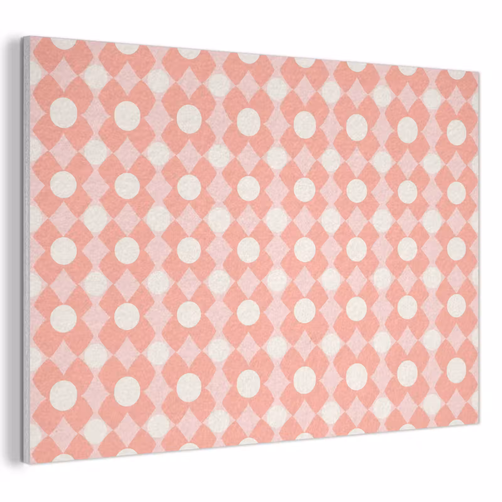Akoestisch schilderij - Koraal - Retro - Geometrisch - Patroon — 1