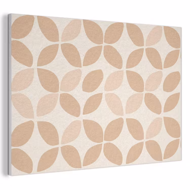 Akoestisch schilderij - Beige - Bladeren - Minimalistisch - Patroon — 1