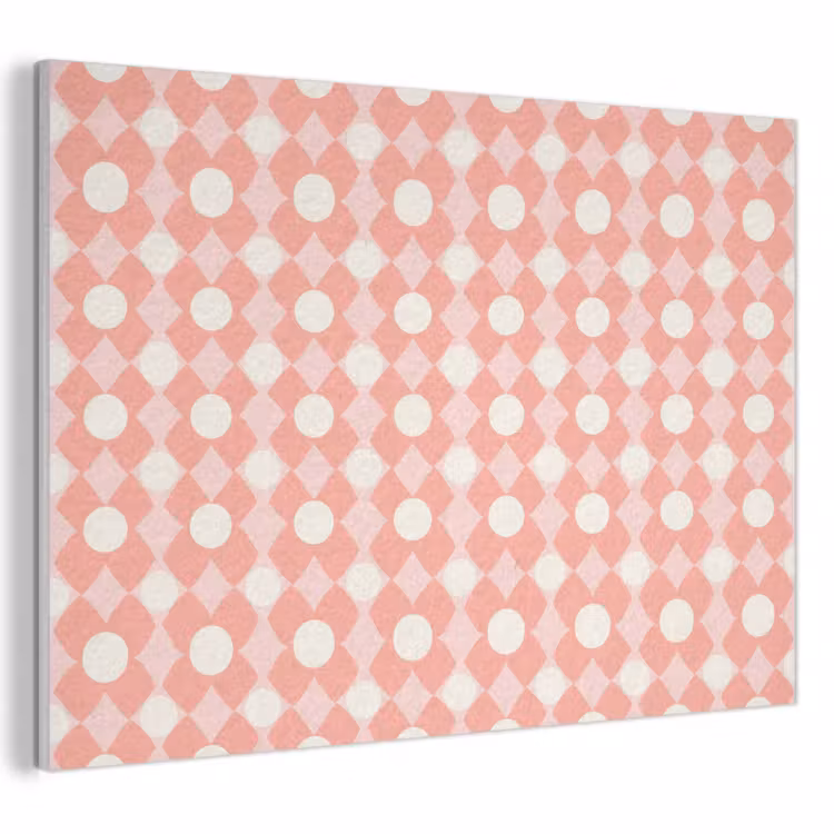 Akoestisch schilderij - Koraal - Retro - Geometrisch - Patroon — 1