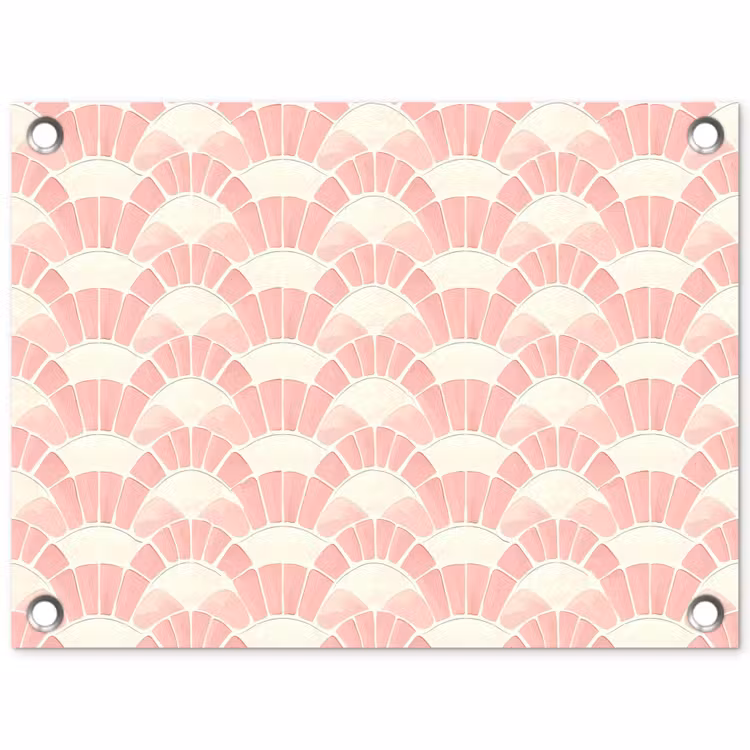 Tuinposter - Roze - Waaiers - Mozaïek - Patroon — 1