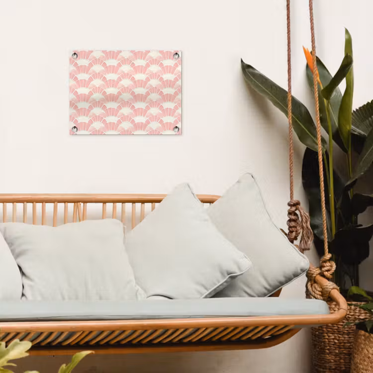 Tuinposter - Roze - Waaiers - Mozaïek - Patroon — 5