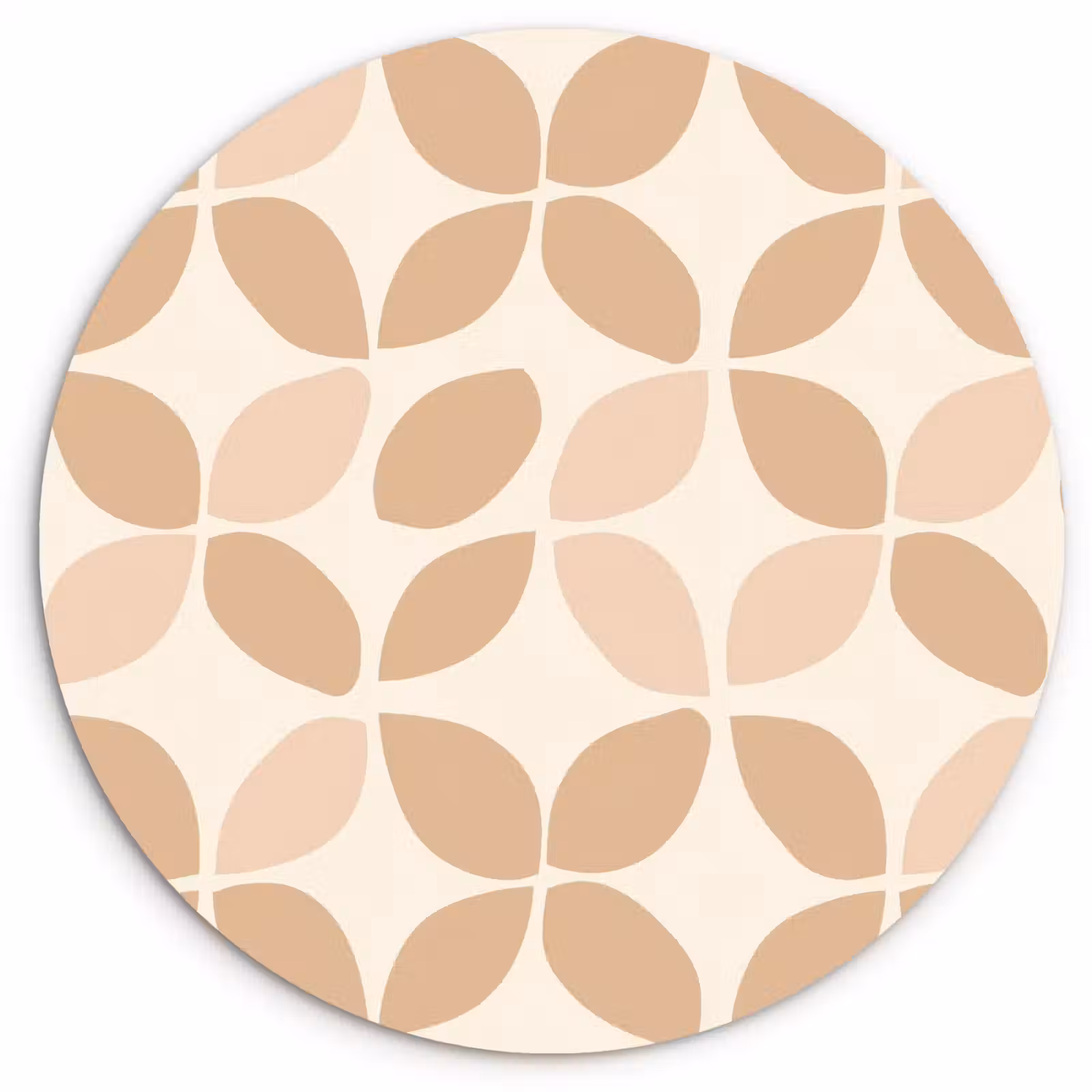 Muurcirkel glas - Beige - Bladeren - Minimalistisch - Patroon — 1