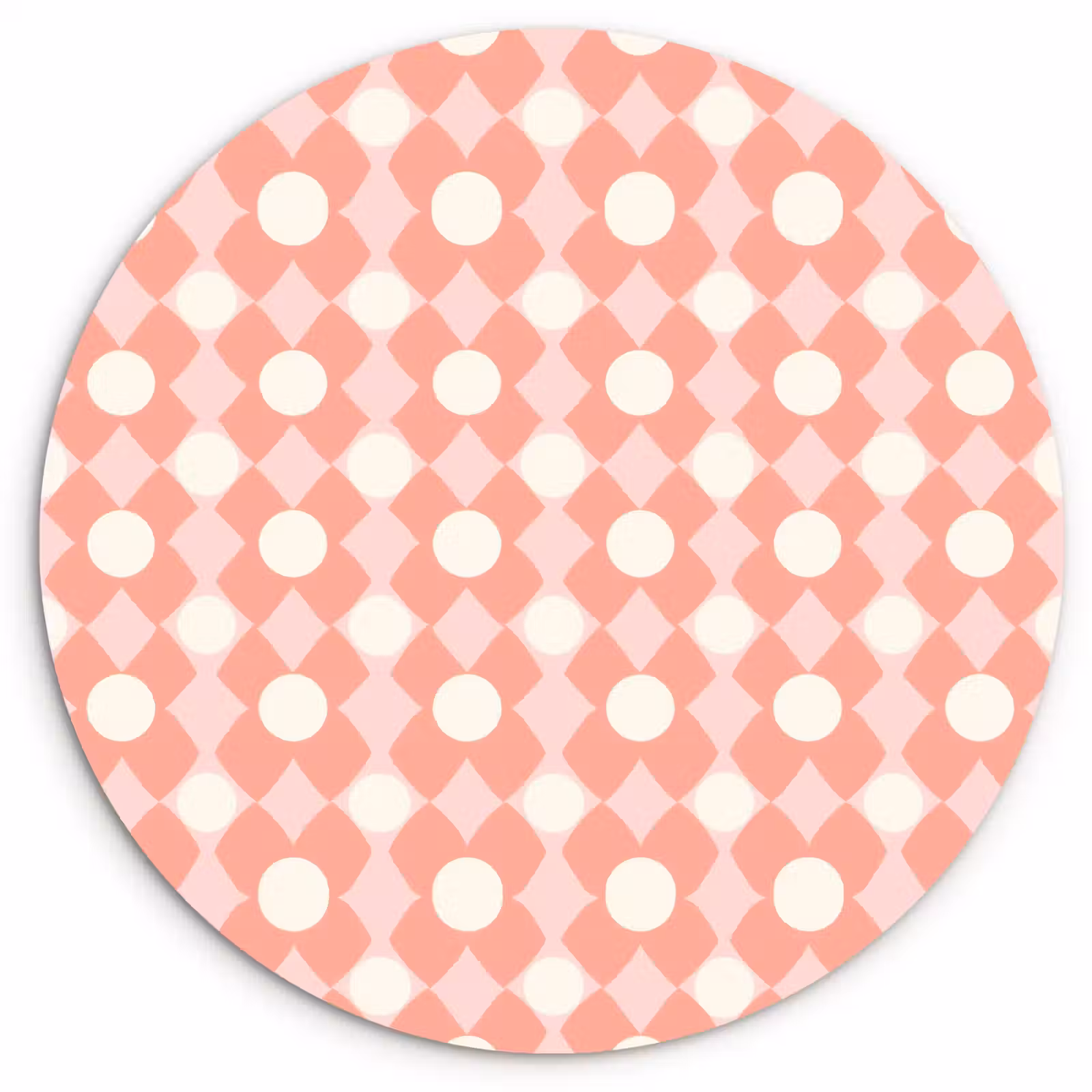 Muurcirkel glas - Koraal - Retro - Geometrisch - Patroon — 1