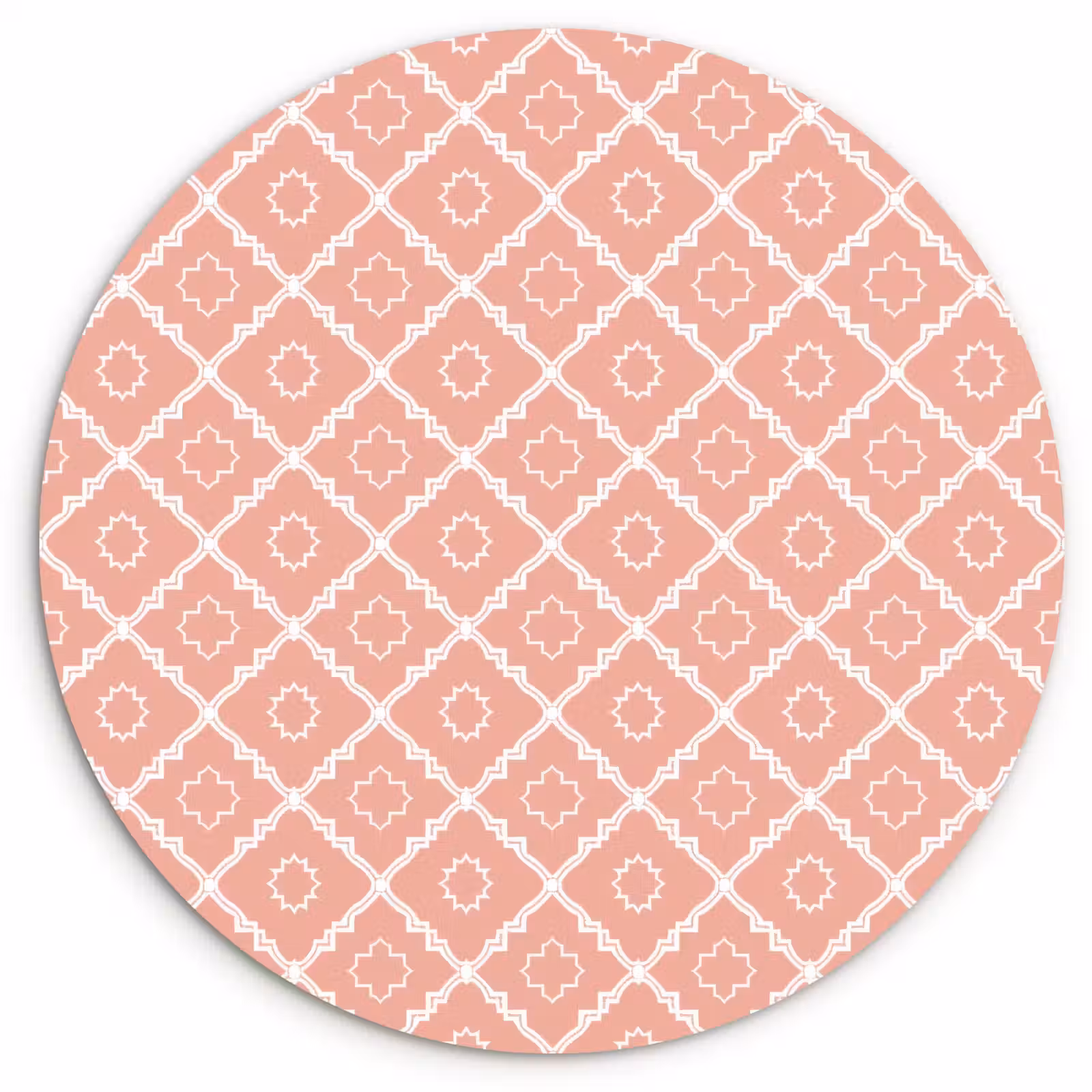 Muurcirkel glas - Zalmroze - Geometrisch - Elegant - Patroon — 1