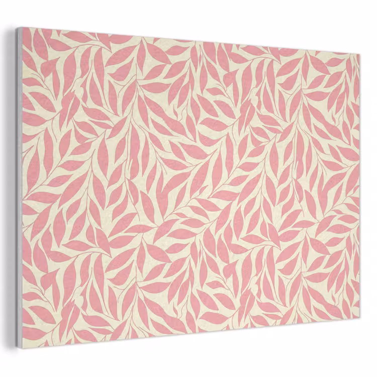 Akoestisch schilderij - Roze - Bladeren - Dynamisch - Patroon — 1
