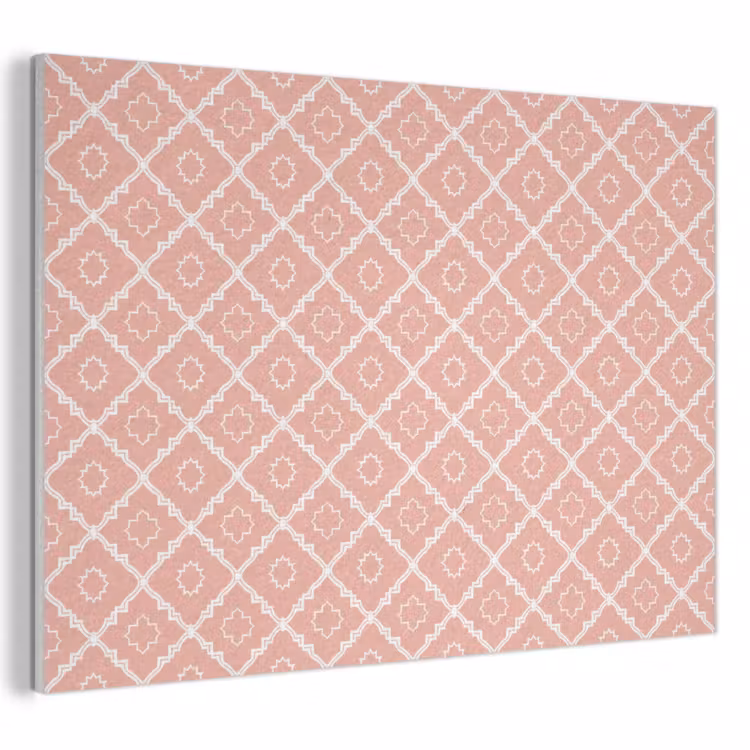 Akoestisch schilderij - Zalmroze - Geometrisch - Elegant - Patroon — 1