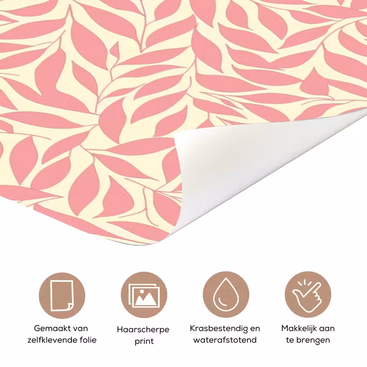 Deursticker - Roze - Bladeren - Dynamisch - Patroon — 3