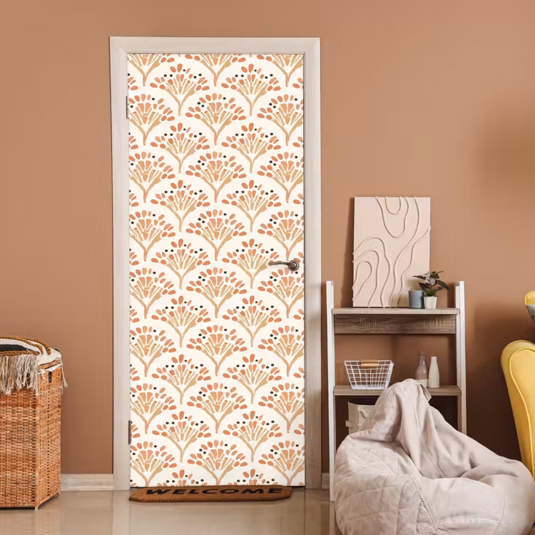 Deursticker - Terracotta - Waaiers - Schilderachtig - Patroon — 2