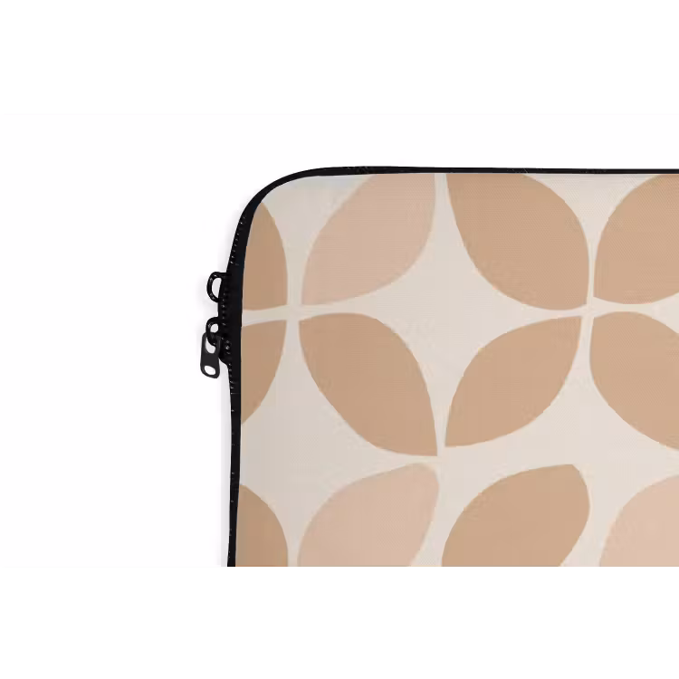 Laptophoes Beige - Bladeren - Minimalistisch - Patroon — 5