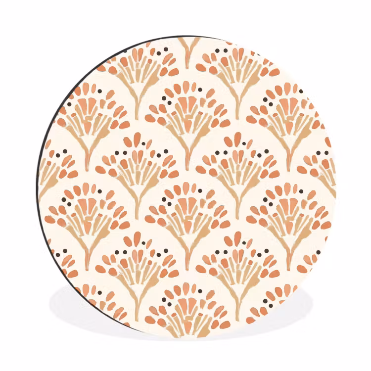 Muurcirkel aluminium - Terracotta - Waaiers - Schilderachtig - Patroon — 1