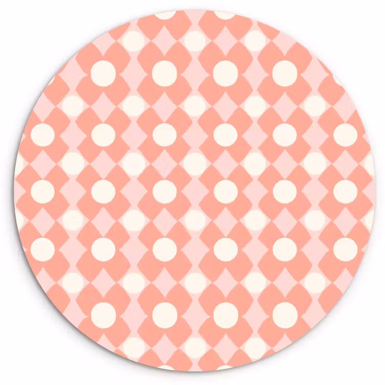 Muurcirkel glas - Koraal - Retro - Geometrisch - Patroon — 1