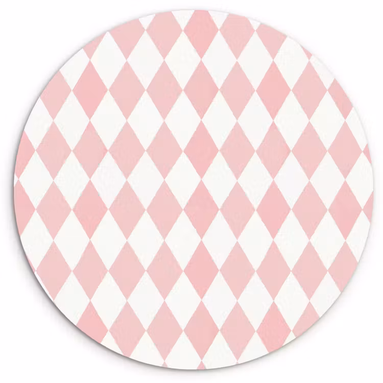 Muurcirkel glas - Lichtroze - Ruiten - Geometrisch - Patroon — 1
