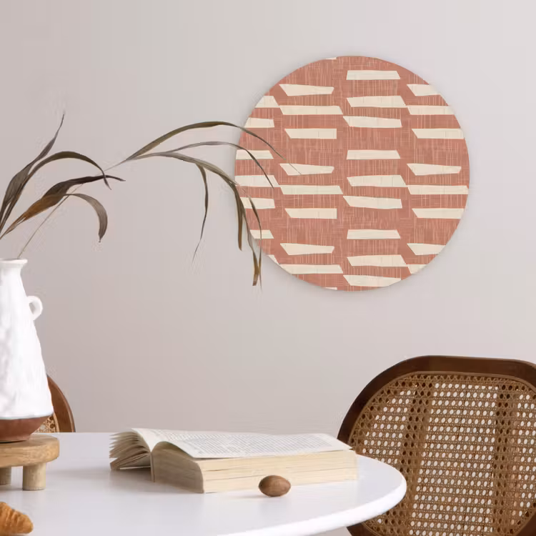 Muurcirkel glas - Terracotta - Abstract - Textuur - Patroon — 4