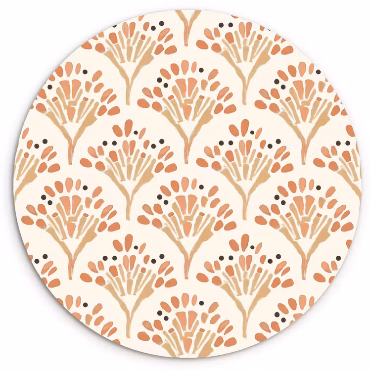 Muurcirkel glas - Terracotta - Waaiers - Schilderachtig - Patroon — 1