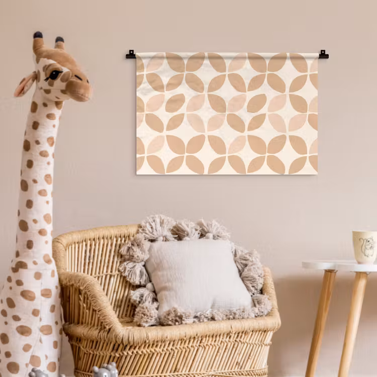 Wandkleed - Beige - Bladeren - Minimalistisch - Patroon — 5