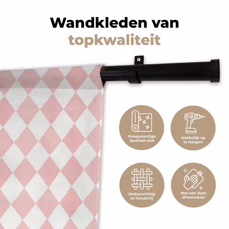 Wandkleed - Lichtroze - Ruiten - Geometrisch - Patroon — 3