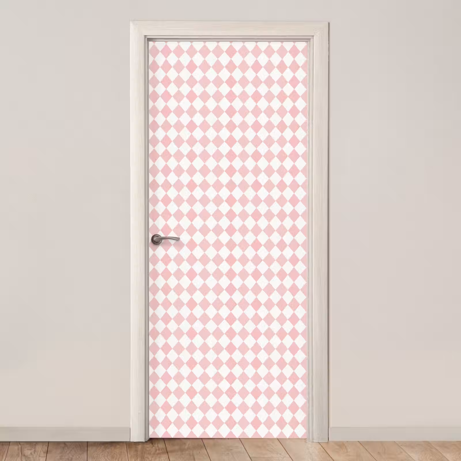 Deursticker - Lichtroze - Ruiten - Geometrisch - Patroon — 1