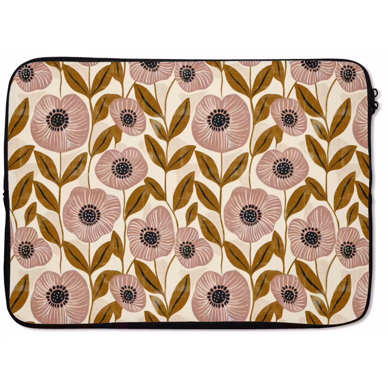 Laptophoes Dustyroze - Bloemen - Grafisch - Patroon — 1