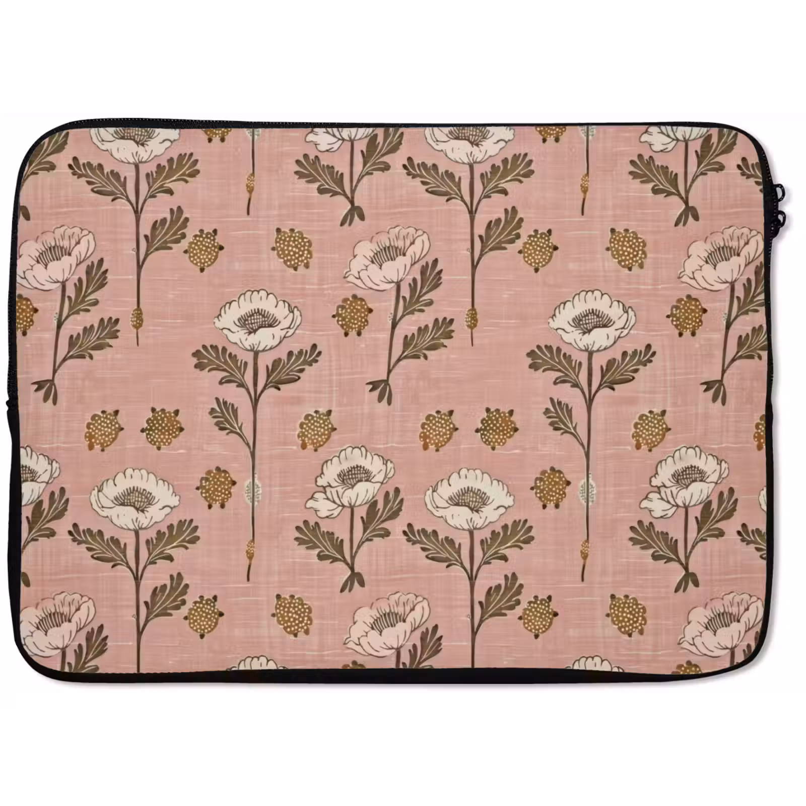 Laptophoes Roze - Bloemen - Vintage - Textuur — 1