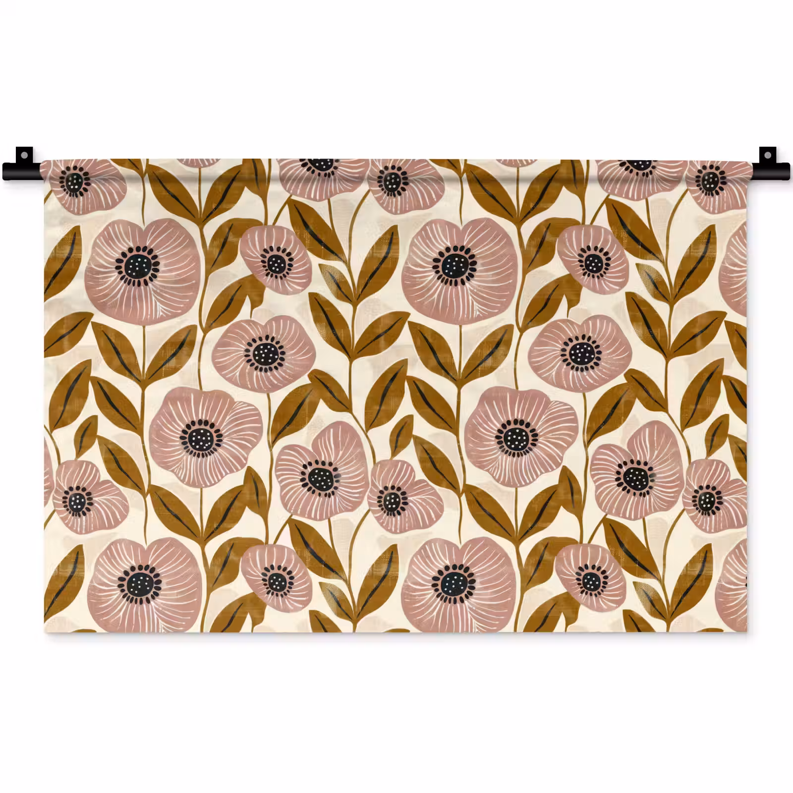 Wandkleed - Dustyroze - Bloemen - Grafisch - Patroon — 1