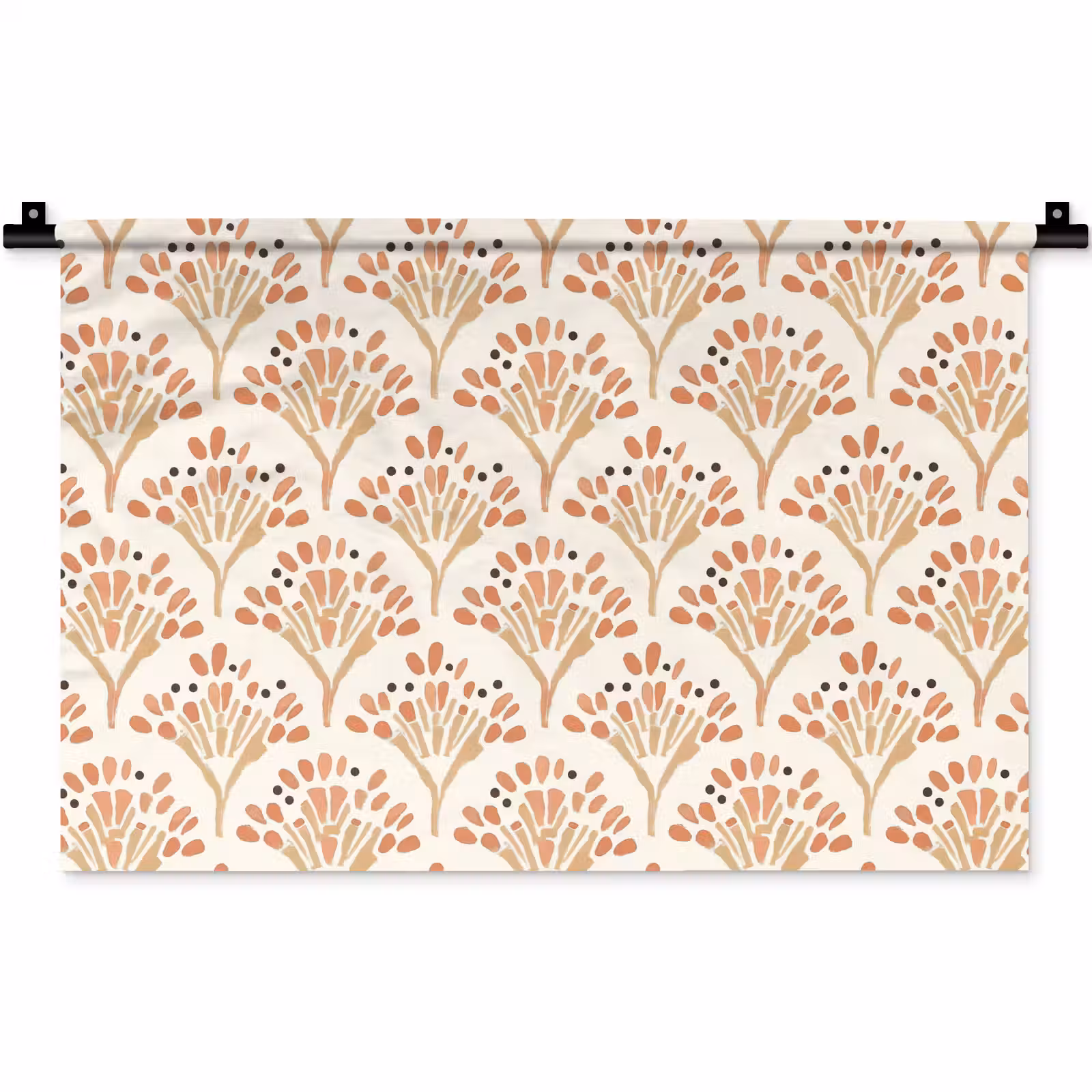 Wandkleed - Terracotta - Waaiers - Schilderachtig - Patroon — 1